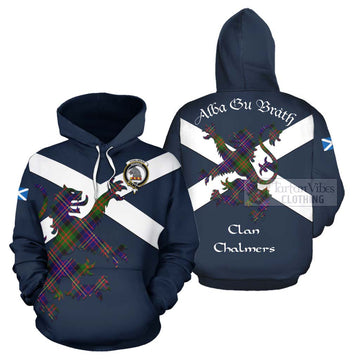 Chalmers Tartan Lion Rampant Hoodie Proudly Display Your Heritage with Alba Gu Brath and Clan Name Zip Hoodie - Tartan Vibes Clothing