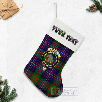 Chalmers Tartan Family Crest Christmas Stocking with Personalized Text - Tartan Vibes Clothing