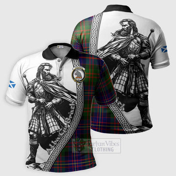 Chalmers Tartan Clan Crest Polo Shirt with Highlander Warrior Celtic Style Kid - Tartan Vibes Clothing