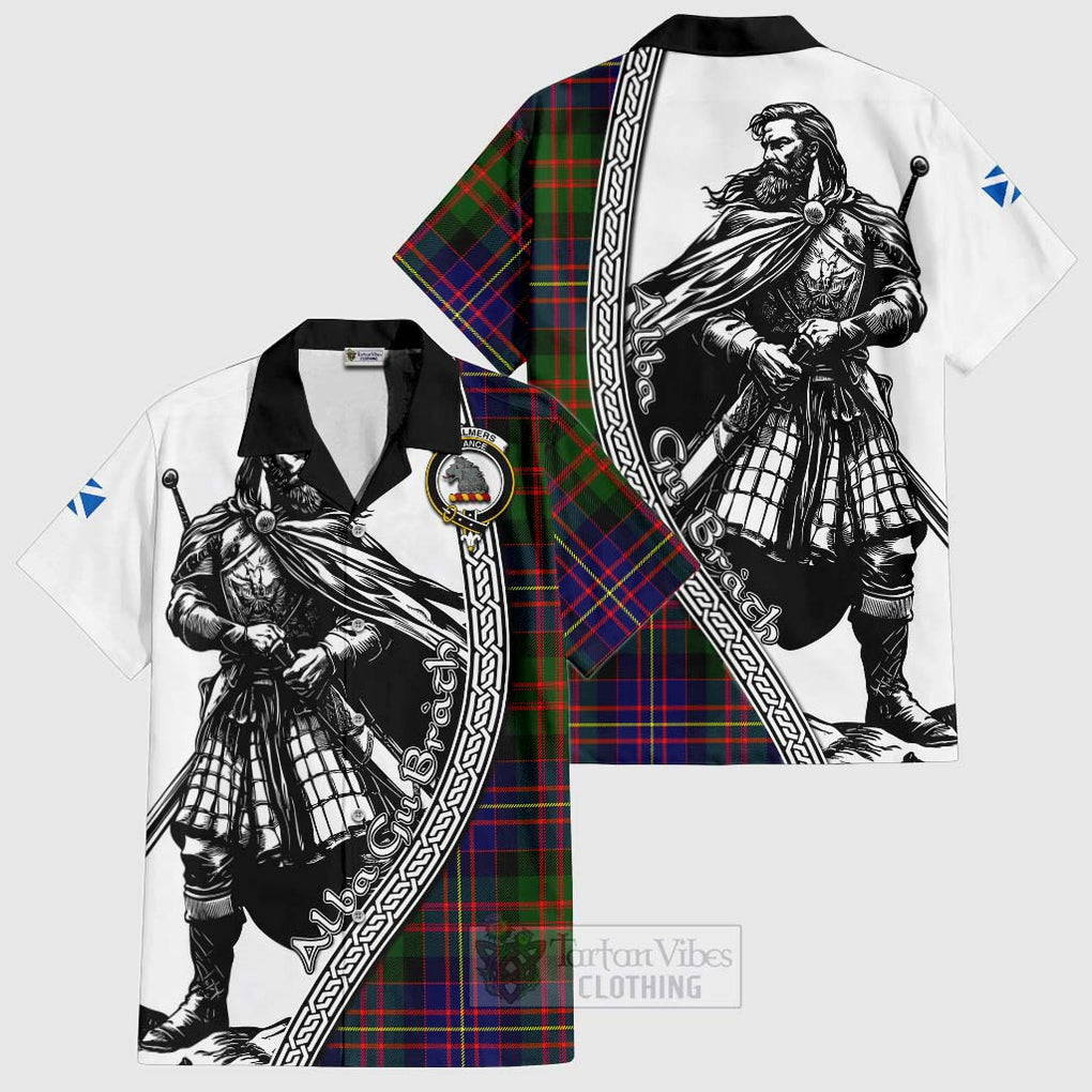 Chalmers Tartan Clan Crest Hawaiian Shirt with Highlander Warrior Celtic Style Kid - Tartan Vibes Clothing