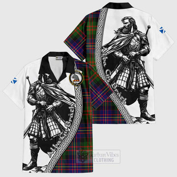 Chalmers Tartan Clan Crest Hawaiian Shirt with Highlander Warrior Celtic Style Kid - Tartan Vibes Clothing