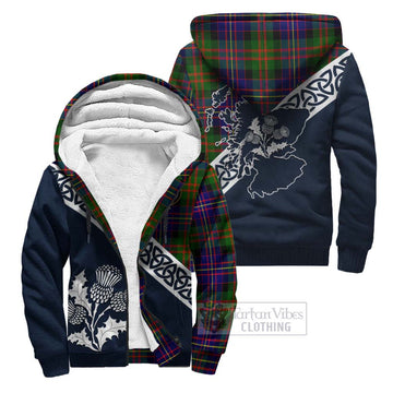 Chalmers Tartan Sherpa Hoodie Featuring Thistle and Scotland Map Unisex - Tartan Vibes Clothing