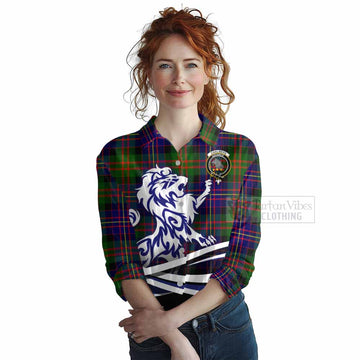 Chalmers Tartan Women's Casual Shirt with Alba Gu Brath Regal Lion Emblem Female - Tartan Vibes Clothing