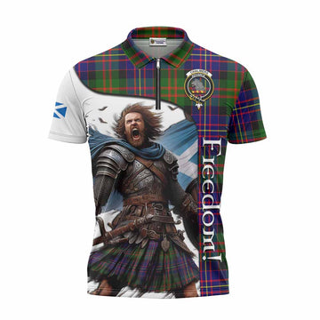 Tartan Vibes Clothing Chalmers Crest Tartan Zipper Polo Shirt Inspired by the Freedom of Scottish Warrior