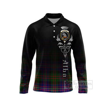 Chalmers Tartan Long Sleeve Polo Shirt Featuring Alba Gu Brath Family Crest Celtic Inspired Unisex - Tartan Vibes Clothing