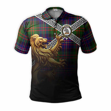 Chalmers Crest Tartan Polo Shirt with Golden Lion Emblem Celtic Style Kid - Tartan Vibes Clothing