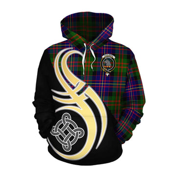 Chalmers Tartan Cotton Hoodie with Family Crest and Celtic Symbol Style Pullover Hoodie XS - Tartan Vibes Clothing