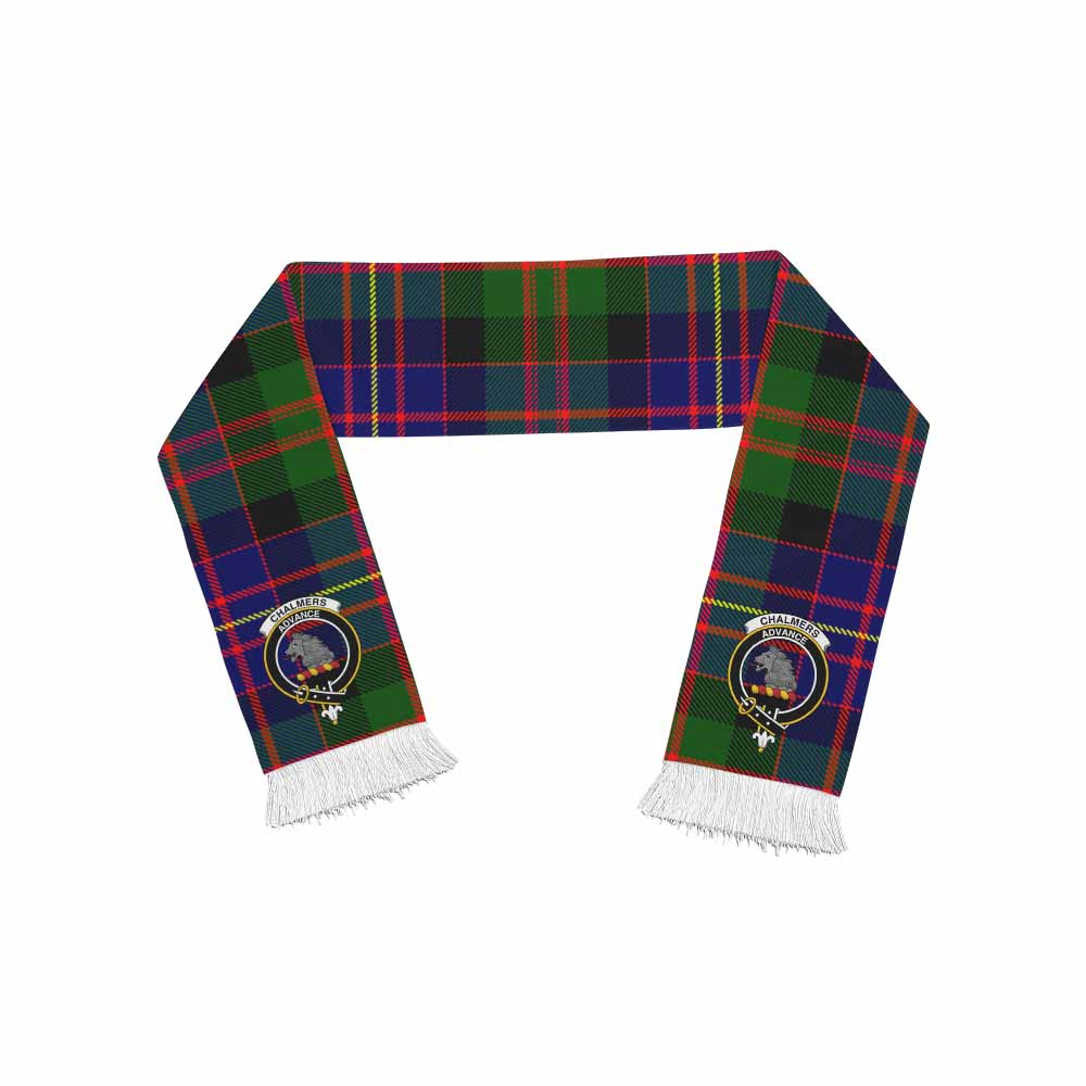 Chalmers Tartan Ruffneck Scarf with Family Crest One Size 67.7*6.7 inches - Tartan Vibes Clothing