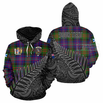 Chalmers Crest Tartan Hoodie with New Zealand Silver Fern Half Style