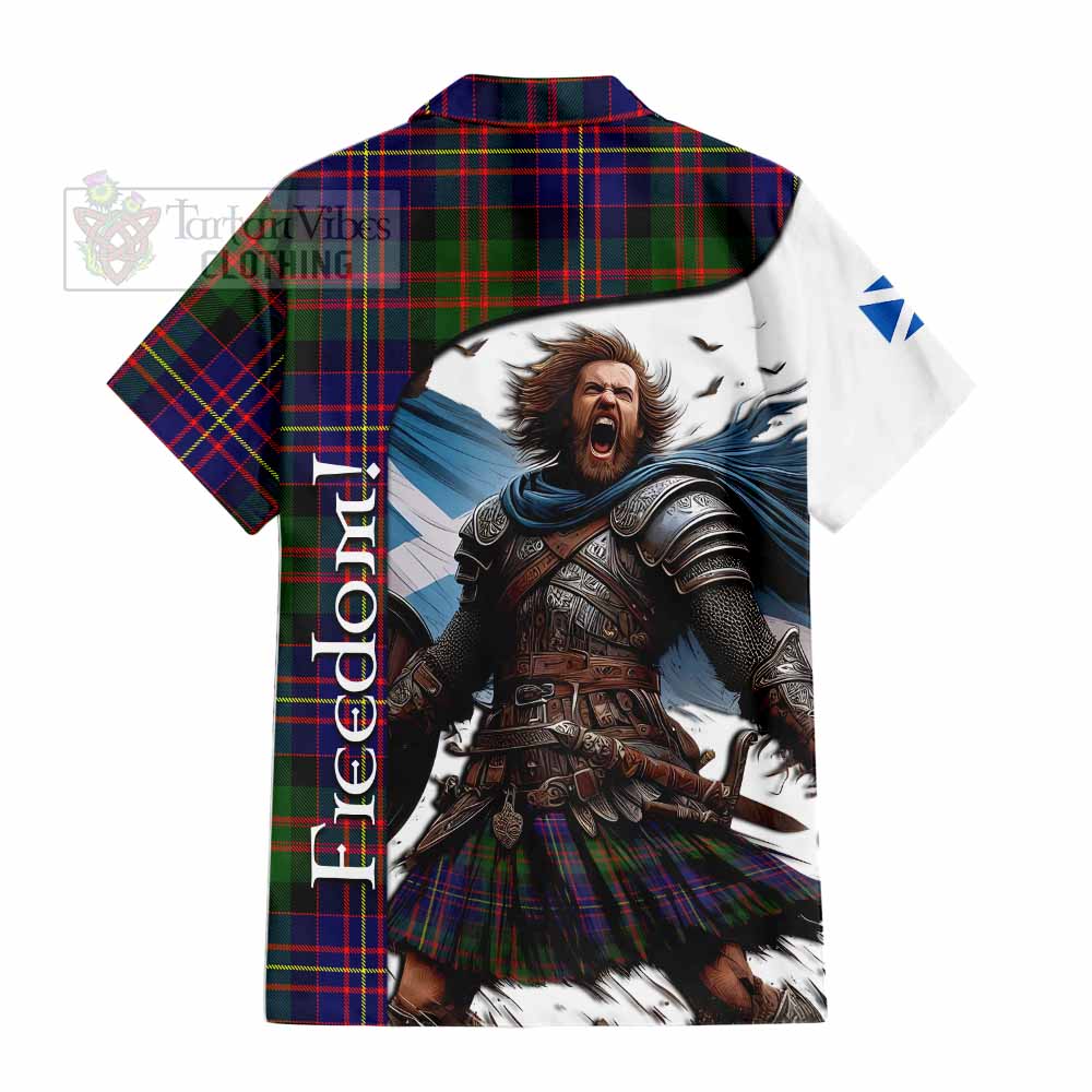Tartan Vibes Clothing Chalmers Crest Tartan Short Sleeve Button Shirt Inspired by the Freedom of Scottish Warrior