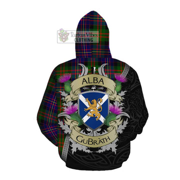 Chalmers Tartan Family Crest Cotton Hoodie Lion Rampant Royal Thistle Shield Celtic Inspired Pullover Hoodie - Tartan Vibes Clothing