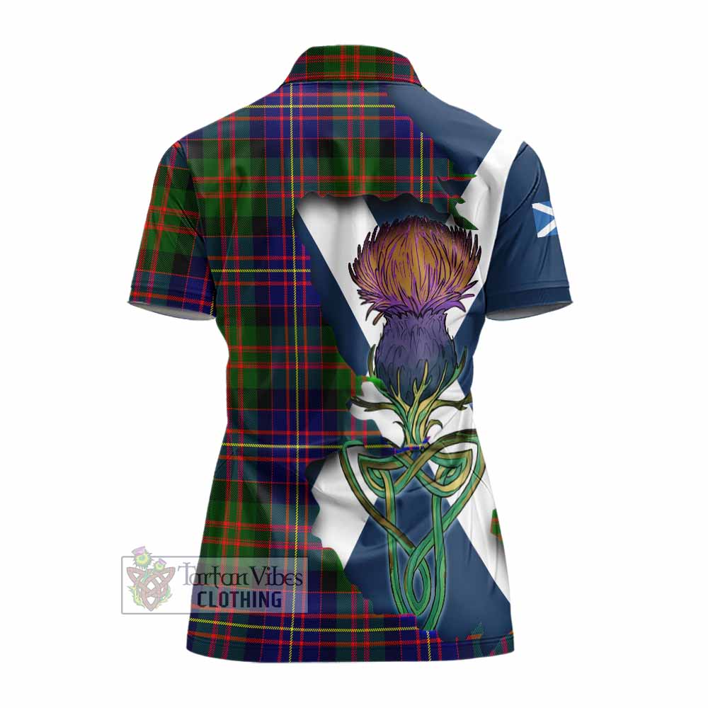 Chalmers Tartan Family Crest Women's Polo Shirt Scottish Thistle Celtic Inspired - Tartan Vibes Clothing