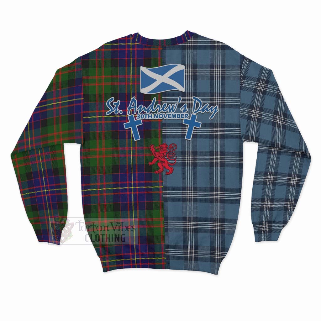 Chalmers Tartan Sweatshirt Happy St. Andrew's Day Half Tartan Style - Tartan Vibes Clothing