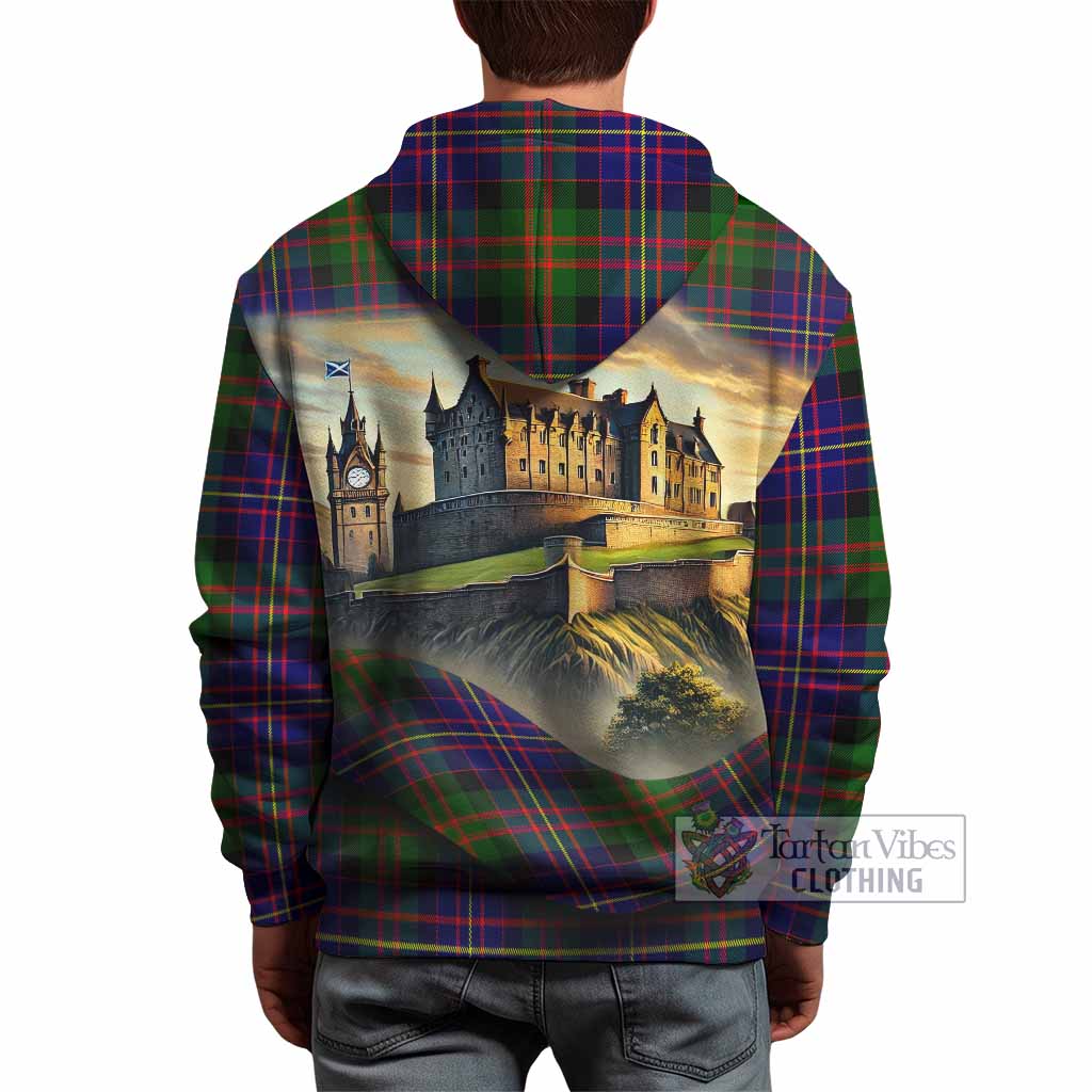 Chalmers Tartan Family Crest Hoodie with Scottish Ancient Castle Style - Tartan Vibes Clothing