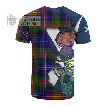 Chalmers Tartan Family Crest Cotton T-shirt Scottish Thistle Celtic Inspired