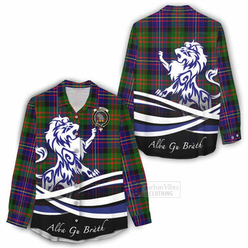Chalmers Tartan Women's Casual Shirt with Alba Gu Brath Regal Lion Emblem - Tartan Vibes Clothing