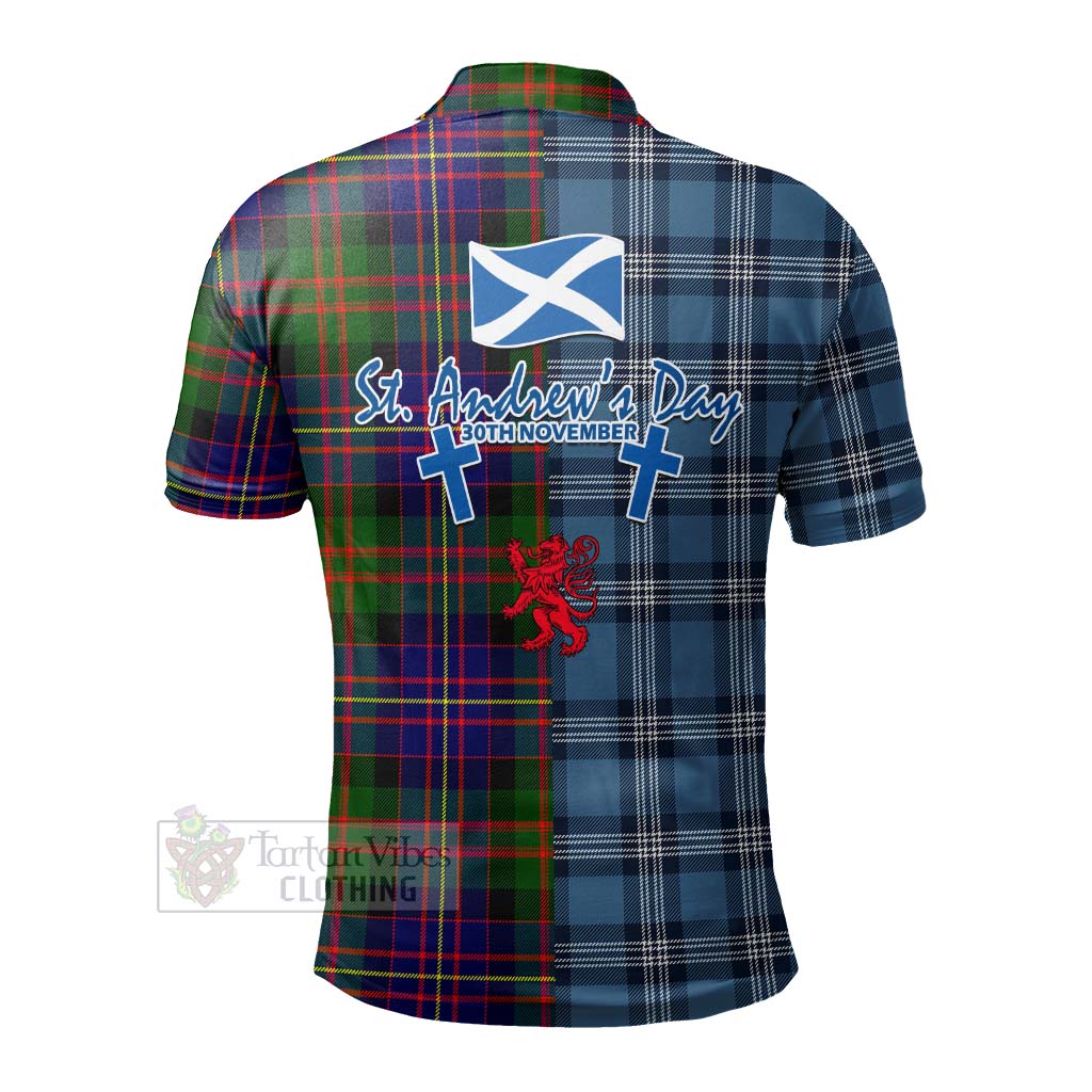 Chalmers Tartan Polo Shirt Happy St. Andrew's Day Half Tartan Style - Tartan Vibes Clothing