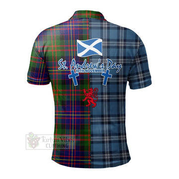 Chalmers Tartan Polo Shirt Happy St. Andrew's Day Half Tartan Style - Tartan Vibes Clothing