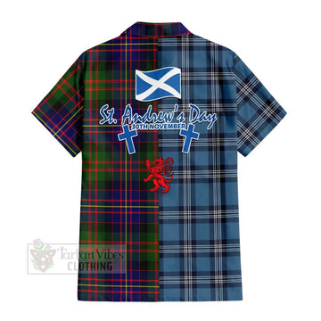 Chalmers Tartan Hawaiian Shirt Happy St. Andrew's Day Half Tartan Style - Tartan Vibes Clothing