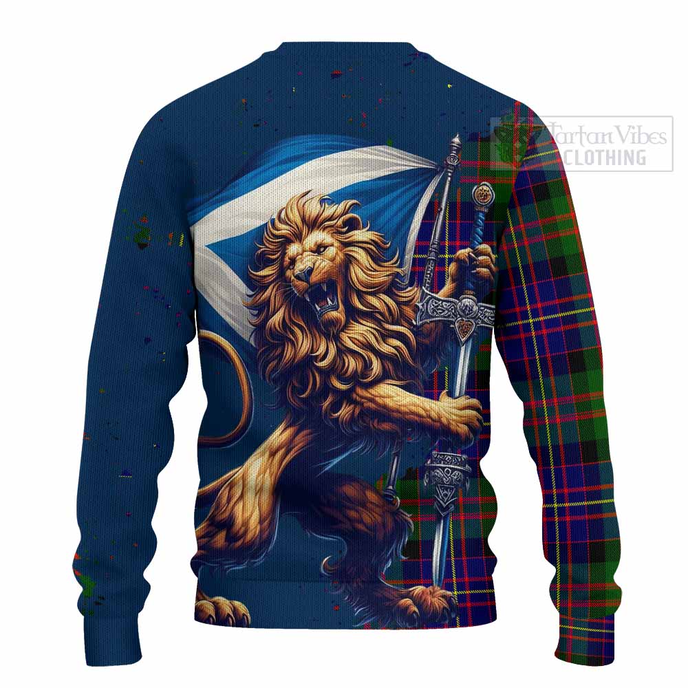 Chalmers Tartan Family Crest Knitted Sweater with Scottish Majestic Lion - Tartan Vibes Clothing