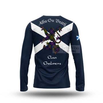 Chalmers Tartan Lion Rampant Long Sleeve T-Shirt Proudly Display Your Heritage with Alba Gu Brath and Clan Name - Tartan Vibes Clothing