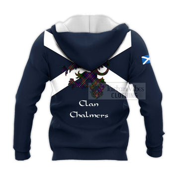 Chalmers Tartan Lion Rampant Knitted Hoodie Proudly Display Your Heritage with Alba Gu Brath and Clan Name - Tartan Vibes Clothing
