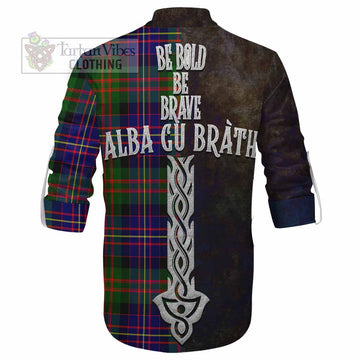Chalmers Tartan Family Crest Ghillie Kilt Shirt Alba Gu Brath Be Brave Lion Ancient Style