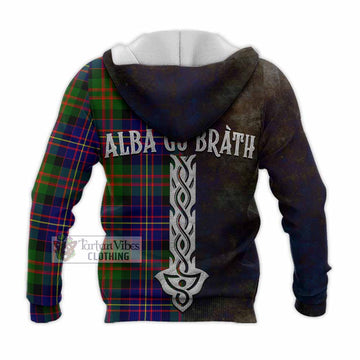 Chalmers Tartan Family Crest Knitted Hoodie Alba Gu Brath Be Brave Lion Ancient Style