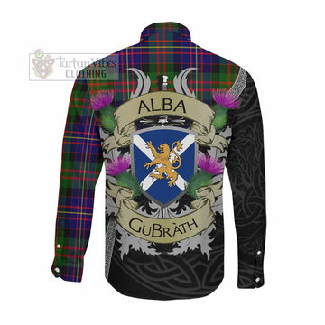 Chalmers Tartan Family Crest Long Sleeve Button Shirt Lion Rampant Royal Thistle Shield Celtic Inspired Men's Shirt - Tartan Vibes Clothing