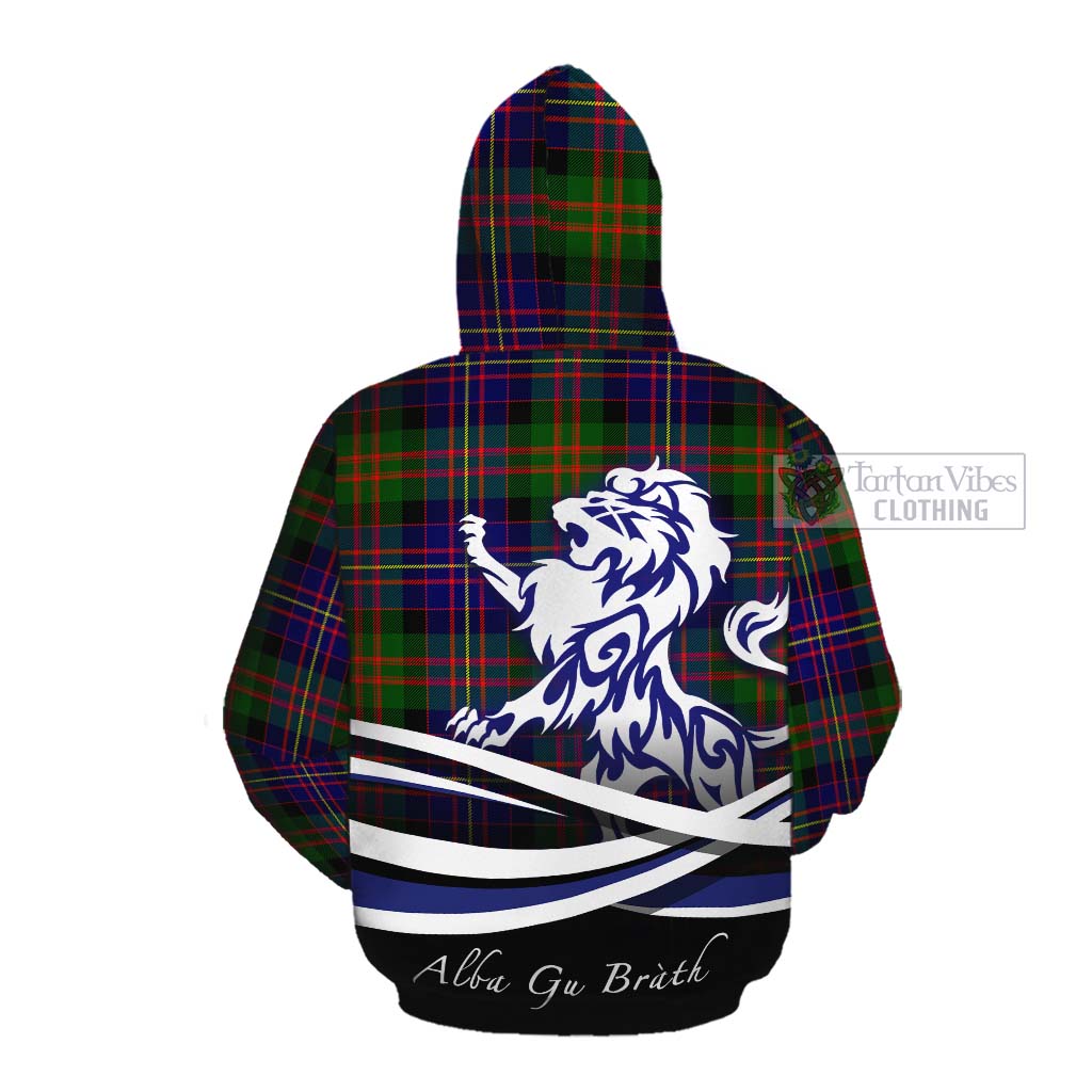 Chalmers Tartan Cotton Hoodie with Alba Gu Brath Regal Lion Emblem Pullover Hoodie - Tartan Vibes Clothing