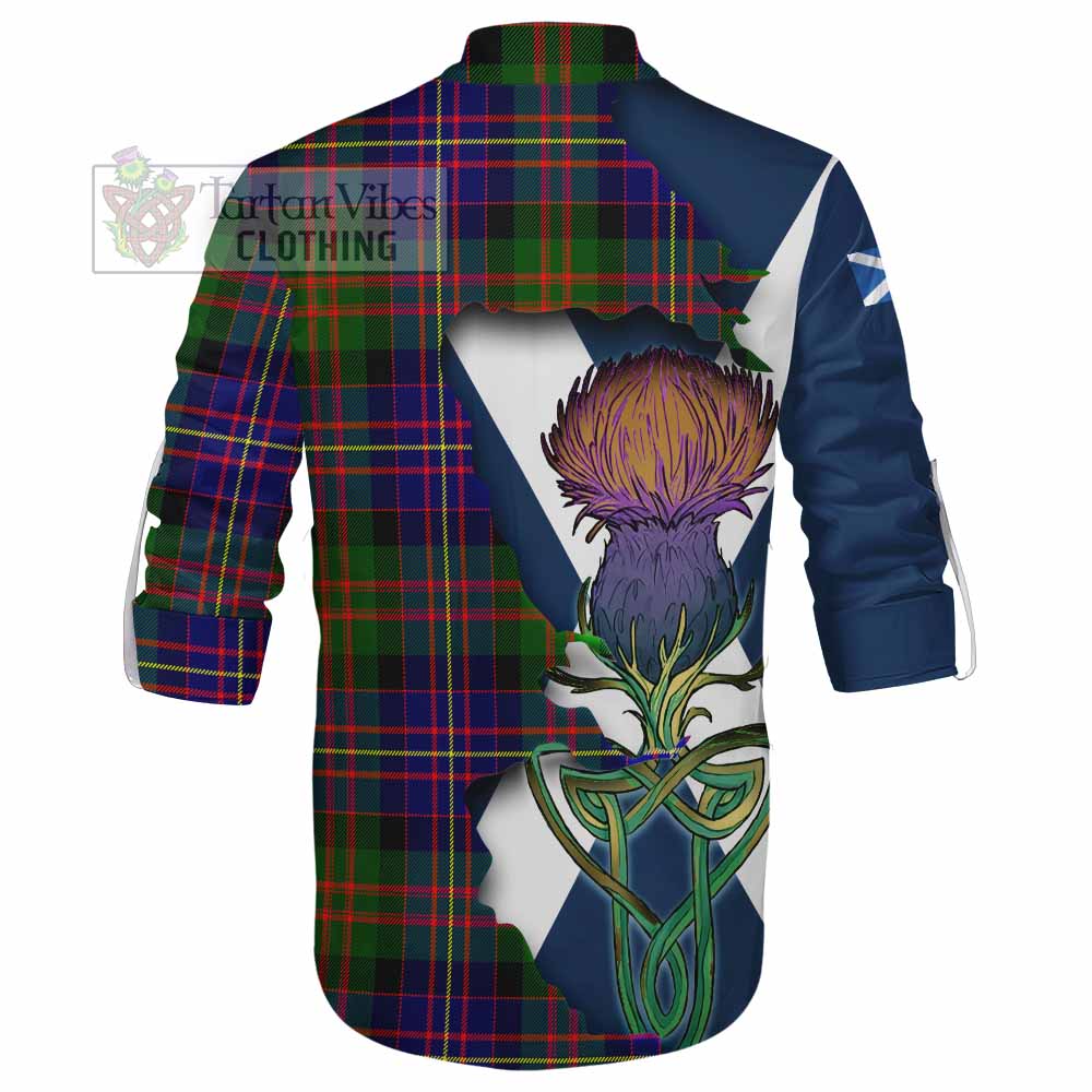 Chalmers Tartan Family Crest Ghillie Kilt Shirt Scottish Thistle Celtic Inspired - Tartan Vibes Clothing