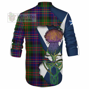 Tartan Vibes Clothing Chalmers Tartan Family Crest Ghillie Kilt Shirt Scottish Thistle Celtic Inspired