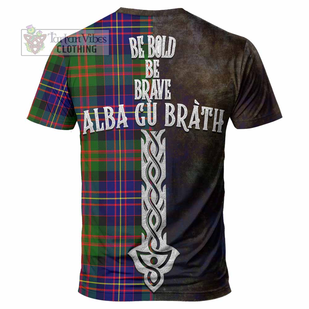 Chalmers Tartan Family Crest T-Shirt Alba Gu Brath Be Brave Lion Ancient Style - Tartan Vibes Clothing