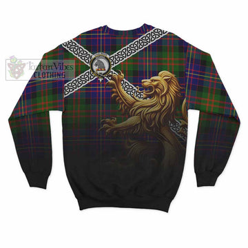 Chalmers Crest Tartan Sweatshirt with Golden Lion Emblem Celtic Style - Tartan Vibes Clothing