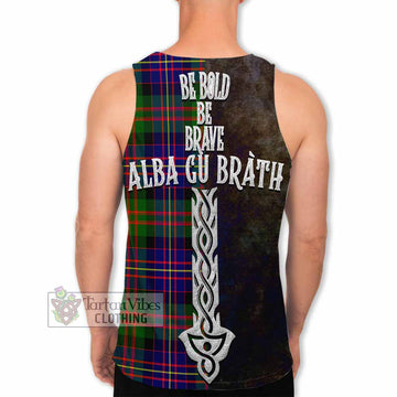 Chalmers Tartan Family Crest Men's Tank Top Alba Gu Brath Be Brave Lion Ancient Style - Tartan Vibes Clothing