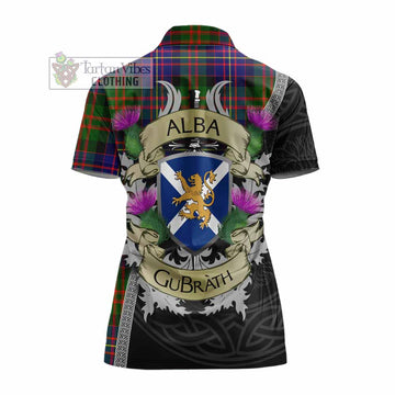 Chalmers Tartan Family Crest Women's Polo Shirt Lion Rampant Royal Thistle Shield Celtic Inspired - Tartan Vibes Clothing