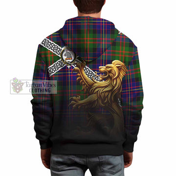 Chalmers Crest Tartan Hoodie with Golden Lion Emblem Celtic Style
