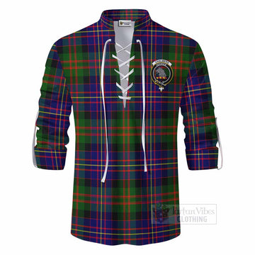 Chalmers Tartan Ghillie Kilt Shirt with Family Crest DNA In Me Style - Tartan Vibes Clothing