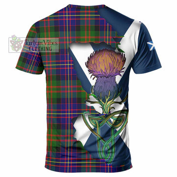 Chalmers Tartan Family Crest T-Shirt Scottish Thistle Celtic Inspired