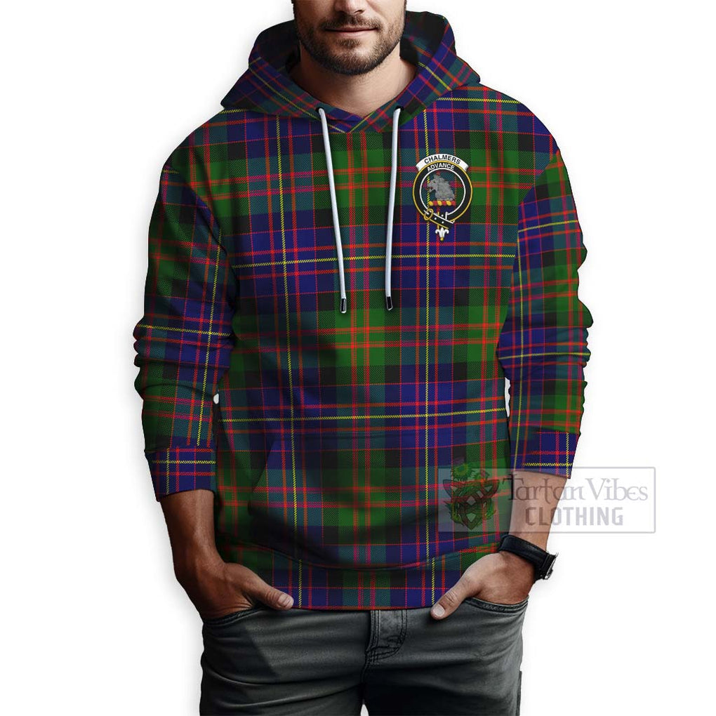 Chalmers Tartan Hoodie with Family Crest Celtic Skull Style - Tartan Vibes Clothing