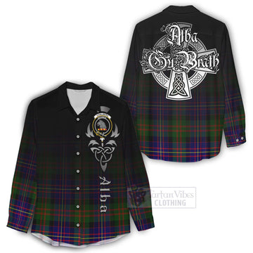 Chalmers Tartan Women's Casual Shirt Featuring Alba Gu Brath Family Crest Celtic Inspired - Tartan Vibes Clothing