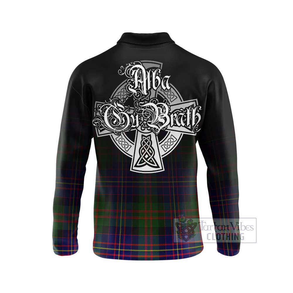 Chalmers Tartan Long Sleeve Polo Shirt Featuring Alba Gu Brath Family Crest Celtic Inspired - Tartan Vibes Clothing