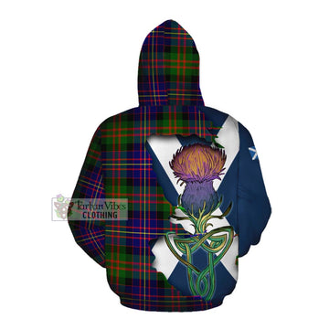 Tartan Vibes Clothing Chalmers Tartan Family Crest Cotton Hoodie Scottish Thistle Celtic Inspired