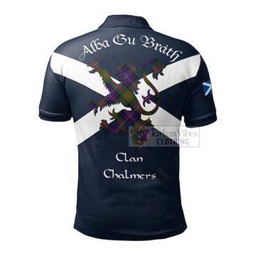 Chalmers Tartan Lion Rampant Polo Shirt Proudly Display Your Heritage with Alba Gu Brath and Clan Name - Tartan Vibes Clothing