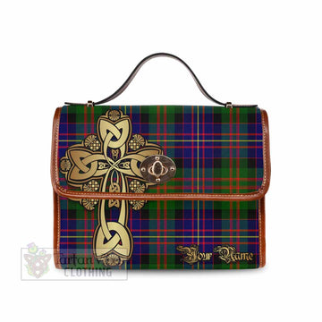 Tartan Vibes Clothing Chalmers Tartan Waterproof Canvas Bag Golden Thistle Celtic Cross Style