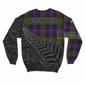 Tartan Vibes Clothing Chalmers Crest Tartan Sweatshirt with New Zealand Silver Fern Half Style