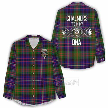 Chalmers Tartan Women's Casual Shirt with Family Crest DNA In Me Style - Tartan Vibes Clothing