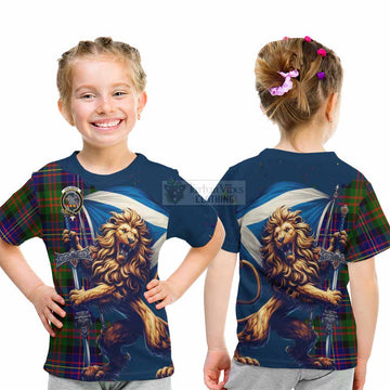 Chalmers Tartan Family Crest Kid T-Shirt with Scottish Majestic Lion - Tartan Vibes Clothing