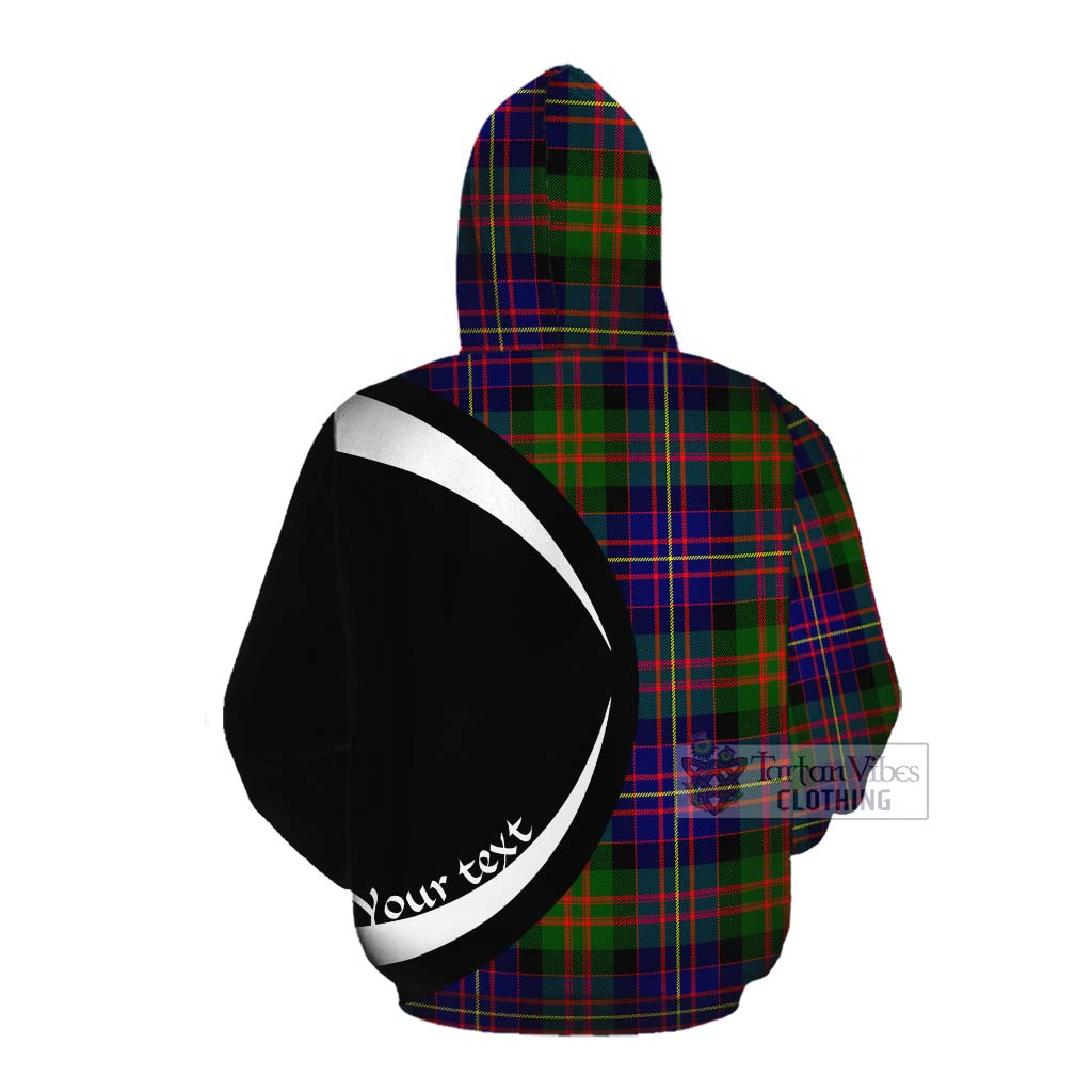 Chalmers Tartan Cotton Hoodie with Family Crest Circle Style Pullover Hoodie - Tartan Vibes Clothing