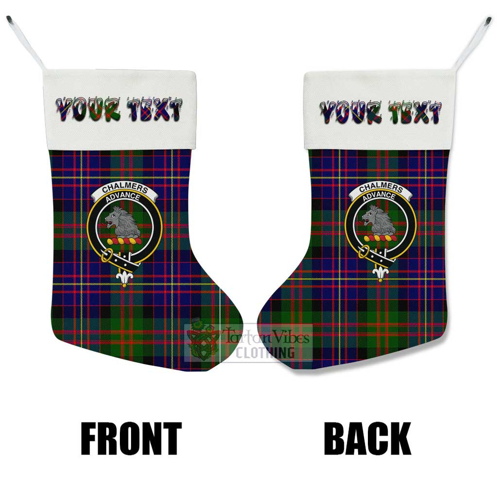 Chalmers Tartan Family Crest Christmas Stocking with Personalized Text - Tartan Vibes Clothing